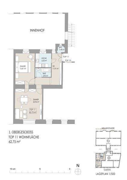 Helle 1-Zimmer-Altbauwohnung im 3. Stock ? Pilgramgasse 15 / / 1030 Wien, Landstraße / Wien 3., La / Bild 2