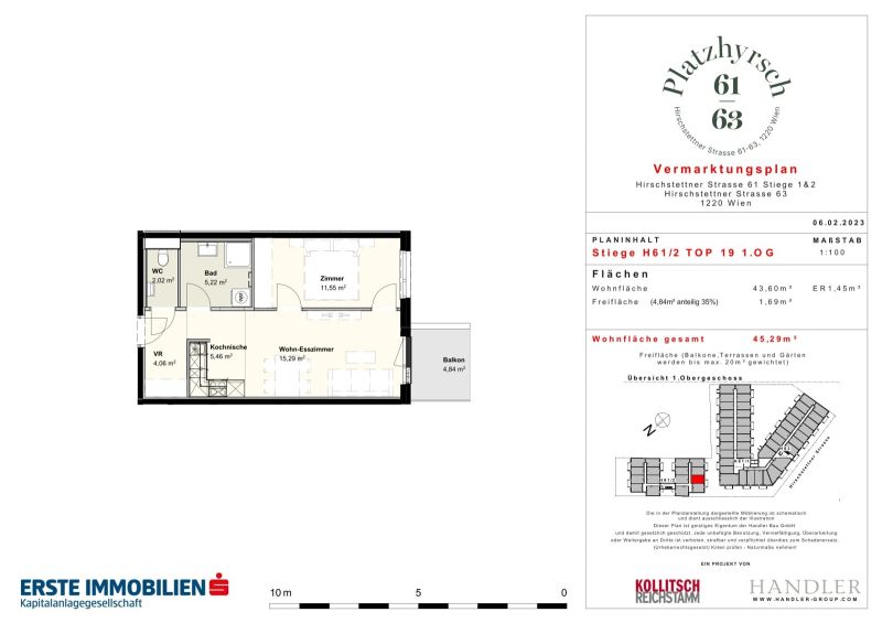 Provisionsfrei Wohnen in schönster Ruhelage - mit 2 Zimmern und Balkon! /  / 1220 Wien / Bild 1