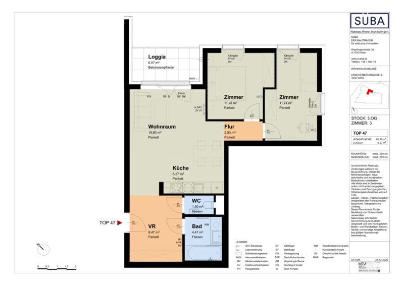 Charmante 3-Zimmer-Wohnung mit grozgiger Loggia in ruhiger Lage | NAHE U3 /  / 1030 Wien / Bild 1