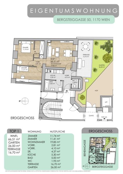 3-Zimmer-Gartenwohnung mit Terrasse in stilvollem Altbau ? ruhige Lage in Hernals nahe AKH / / 1170 Wien, Hernals / Wien 17., Hern / Bild 1