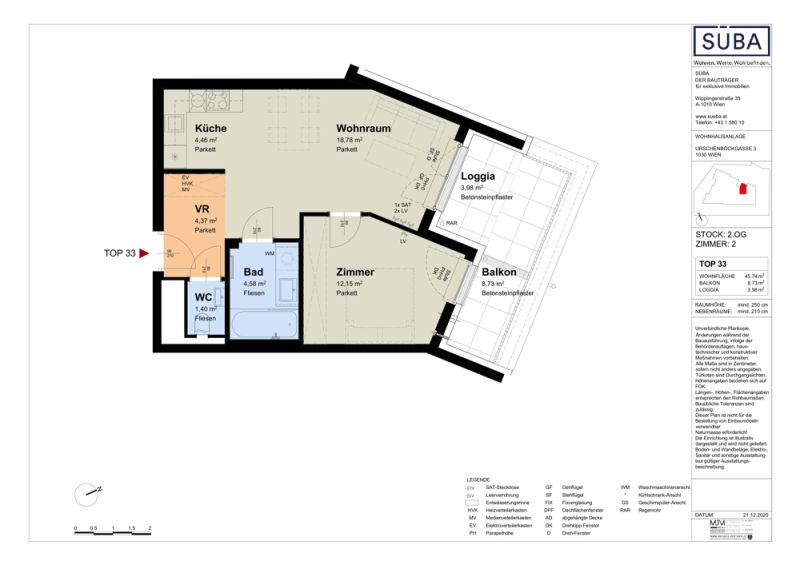 Grozgige 2-Zimmer-Wohnung mit durchdachtem Schnitt und einladender Loggia | NHE U3 /  / 1030 Wien / Bild 7