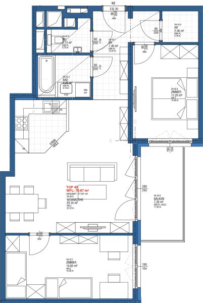 Gerumige Vorsorgewohnung mit 3 Zimmern, Balkon und Einbaukche (befristet vermietet) /  / 1160 Wien / Bild 1