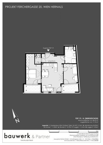 Ideale Wohnungsaufteilung: 3-Zimmer-Wohnung mit Loggia bei jedem Schlafzimmer! /  / 1170 Wien / Bild 1