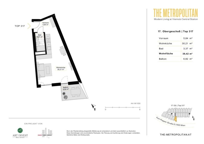 AB JNNER: Luxurises Loft-Leben mitten in Wien: Provisionsfreie 1-Zimmer-Wohnung | Hauptbahnhof! /  / 1100 Wien / Bild 9