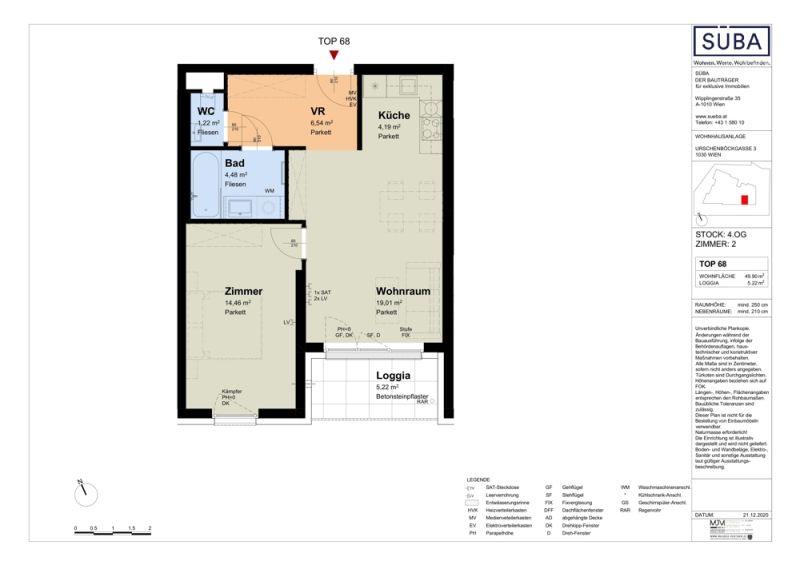 U3 UMS ECK - PERFEKT GESCHNITTENE S�DSEITIGE 2 ZIMMER FU�BODENK�HLUNG IN HOCHWERTIGER AUSSTATTUNG /  / 1030&nbsp;Wien / Bild 9