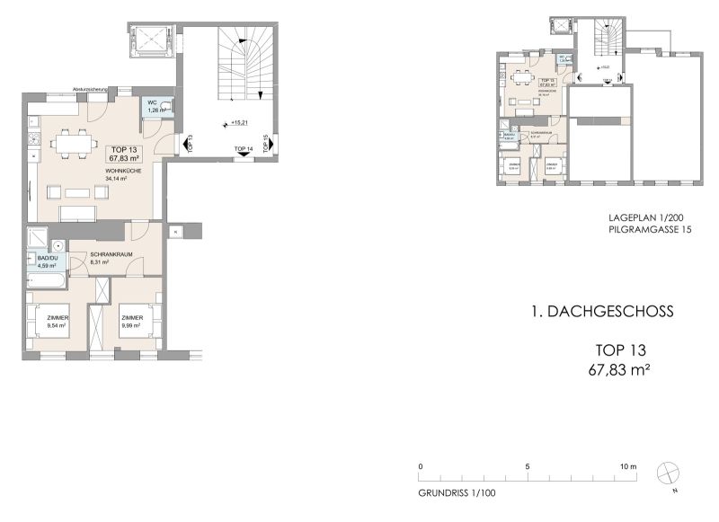ERSTBEZUG ? Stilvoller 3-Zimmer-Dachgeschoss-Traum nahe Naschmarkt - freier Mietzins /  / 1050 Wien, Margareten / Wien 5., Ma / Bild 1