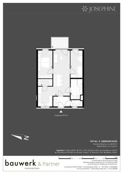 JOSEPHINE |Einzigartiges Wohnen direkt am Grnen Prater| 3-Zimmer |Balkon /  / 1020 Wien / Bild 8