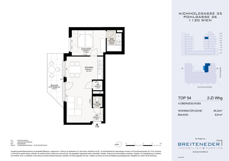 AICHHOLZGASSE - Gut geschnitten - Hochwertig ausgestattet - 2 Zimmer mit Balkon /  / 1120&nbsp;Wien / Bild 8