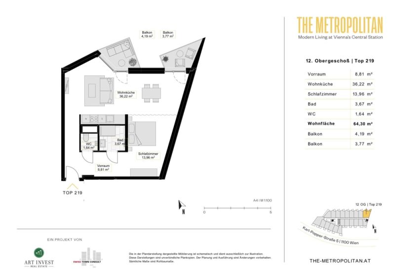 AB NOVEMBER: Optimaler Grundriss im modernen Metropolitan beim Hauptbahnhof! PROVISIONSFREI! /  / 1100 Wien / Bild 1
