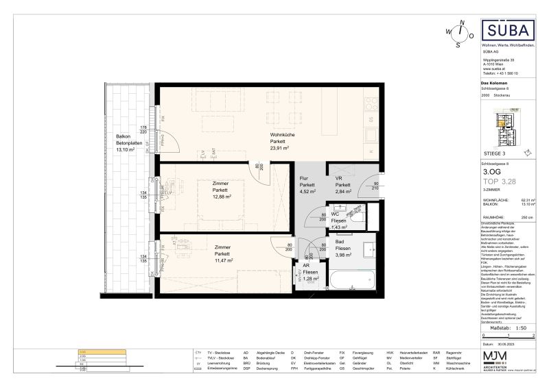 Traumhafte 3-Zimmer-Wohnung mit Balkon in Stockerau / / 2000 Stockerau / Bild 1