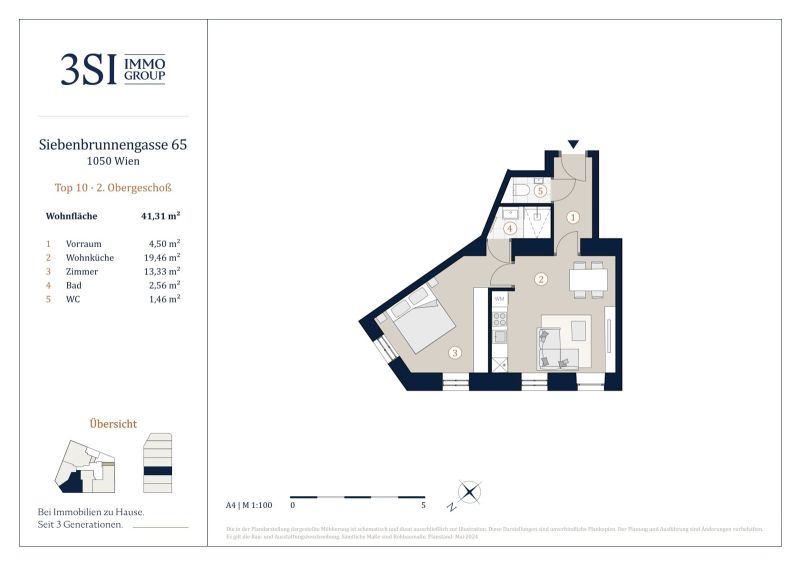 VIEVIENNE - Traumhafte Altbauwohnung  - Gemtliches 2-Zimmer-Apartment /  / 1050 Wien / Bild 6
