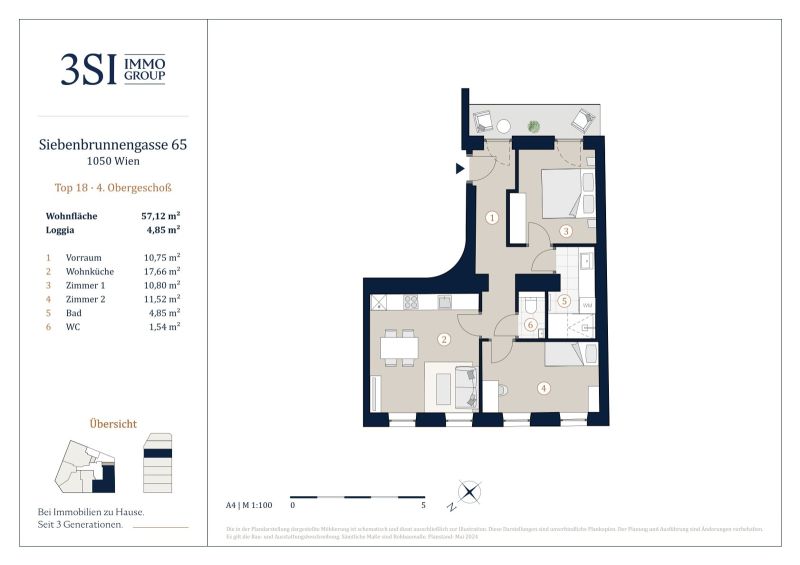 VIEVIENNE - Altbaucharme pur: 3 Zimmer mit Loggia und grozgigem Wohngefhl /  / 1050 Wien / Bild 8
