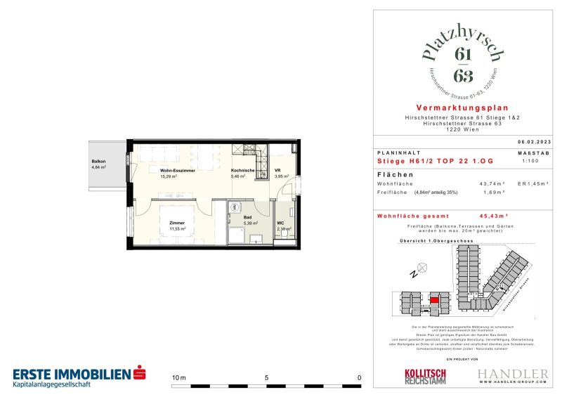 Traumhaftes Wohnen in Hirschstetten: Provisionsfreie 2-Zimmer-Wohnung mit Balkon! /  / 1220 Wien / Bild 1