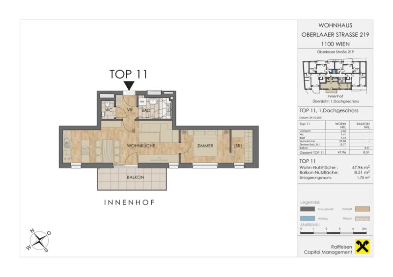 AB FEBRUAR: 2-Zimmer Mietwohnung in kompletter Ruhelage mit s�dseitigem Balkon | n�he U1 Neulaa /  / 1100&nbsp;Wien / Bild 9