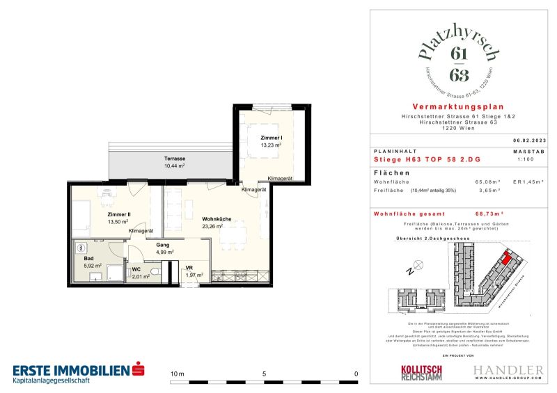 Klimatisierte Dachgeschosswohnung mit Terrasse | 3 Zimmer | PROVISIONSFREI /  / 1220&nbsp;Wien / Bild 1