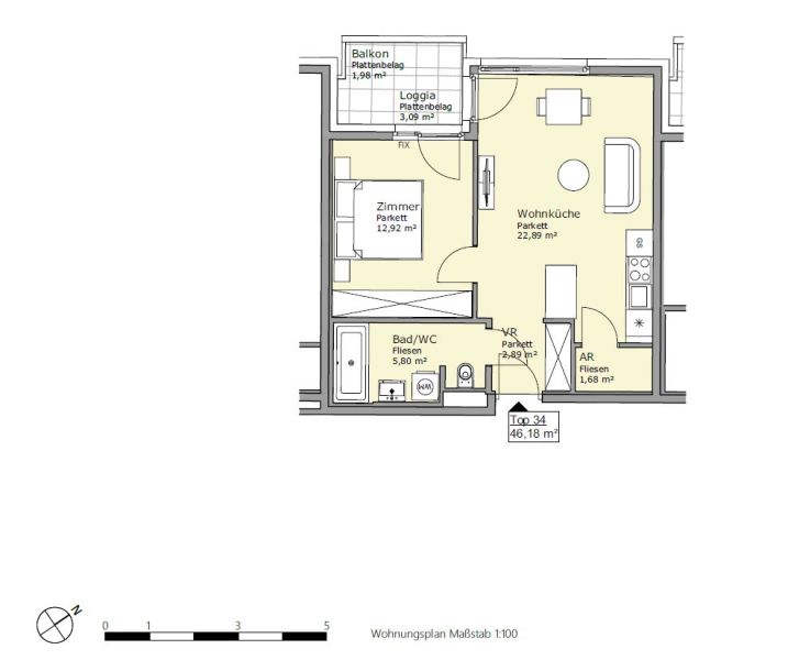 AB DEZEMBER: Wundervolle 2-Zimmerwohnung Nahe Floridsdorfer Hauptbahnhof mit Balkon und Loggia /  / 1210 Wien / Bild 5