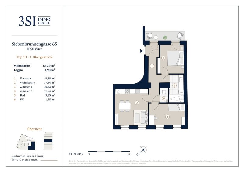 VIEVIENNE - Charmante Altbauwohnung mit Loggia: im Herzen der Stadt: 3-Zimmer /  / 1050 Wien / Bild 9