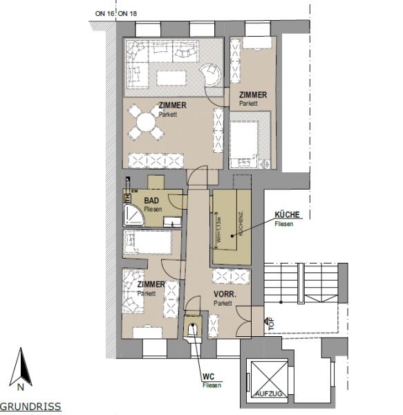 Anlage: 3-Zimmer-Wohnung im Altbau zwischen Rochusmarkt und Donaukanal /  / 1030 Landstraße / Bild 7
