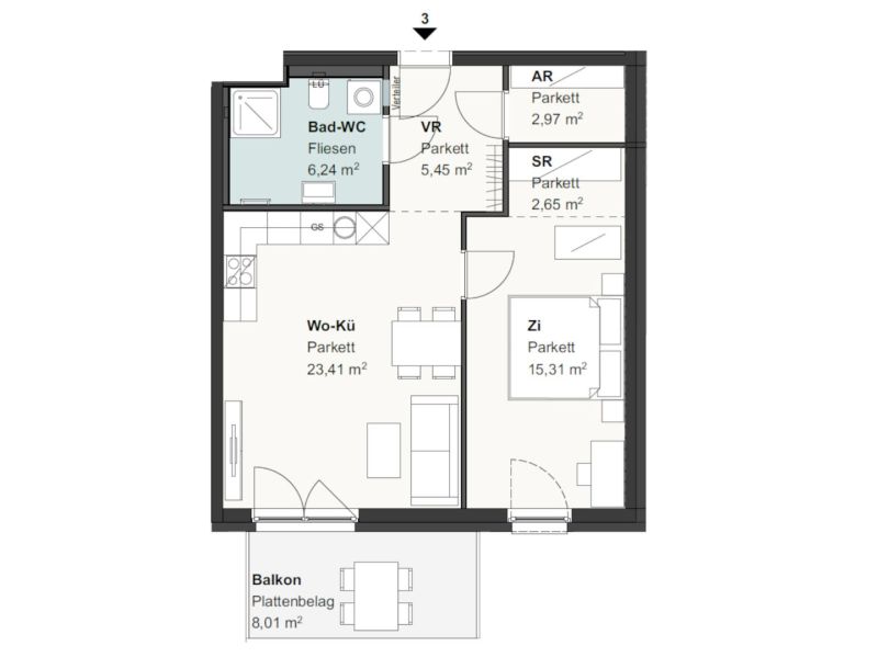 Ideale Neubauwohnung als Vorsorgewohnung / Provisionsfrei /  / 2103 Langenzersdorf / Bild 6