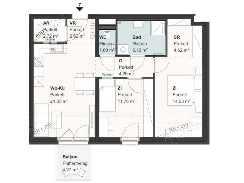 Provisionsfreie Dachgeschosswohnung /  / 2103 Langenzersdorf / Bild 6