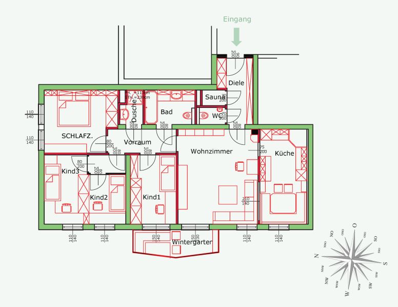 Gro�z�gige 5-Zimmer-Wohnung mit gem�tlichem Wintergarten im Stadtzentrum von St. Johann im Pongau /  / 5600&nbsp;St. Johann im Pongau / Bild 6