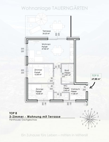 Ein Zuhause f�rs Leben - mitten in Mittersill - Hochwertige Eigentumswohnungen - NEUBAU/ ERSTBEZUG /  / 5730&nbsp;Mittersill / Bild 1
