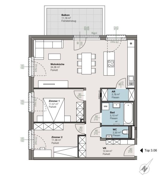 Top 3.06 | trees: Neubauwohnungen in der Sintstraße ? Moderner Wohnkomfort für alle Lebensphasen / / 4020 Linz / Bild 4