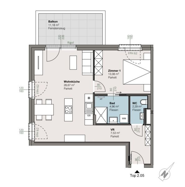 Top 2.05 | trees: Neubauwohnungen in der Sintstraße ? Moderner Wohnkomfort für alle Lebensphasen / / 4020 Linz / Bild 3