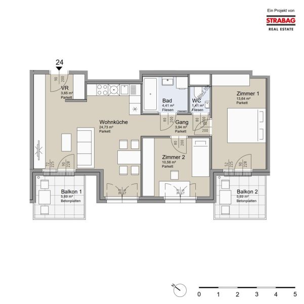 SOLEY - Kompakte 3-Zimmer Wohnung mit Balkon ? Ihr neues Zuhause! - Top 24 /  / 1200 Wien / Bild 1