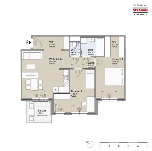 SOLEY - 3-Zimmer Wohnung mit Balkon ? Ihr neues Zuhause! - Top 36 /  / 1200 Wien / Bild 1