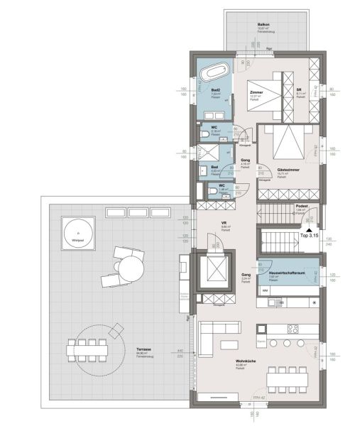 Top 3.15 | trees: Neubauwohnungen in der Sintstraße ? Moderner Wohnkomfort für alle Lebensphasen / / 4020 Linz / Bild 5
