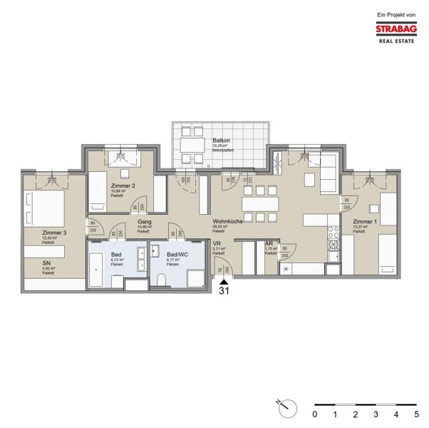 SOLEY - Traumhafte 4-Zimmer Wohnung mit Balkon - Top 31 /  / 1200 Wien / Bild 1