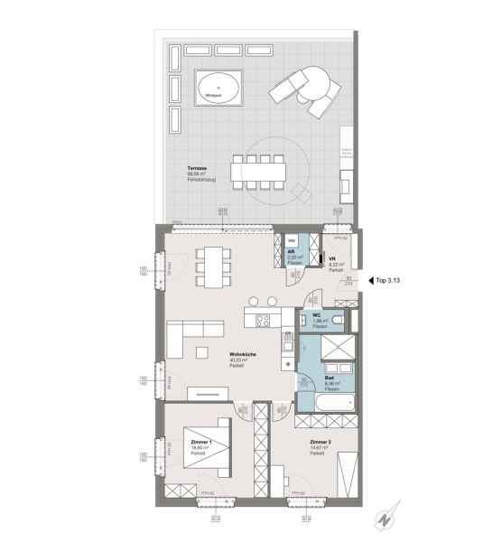 Top 3.13 | trees: Neubauwohnungen in der Sintstraße ? Moderner Wohnkomfort für alle Lebensphasen / / 4020 Linz / Bild 4