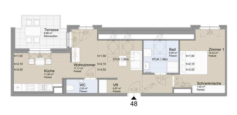 SOLEY - Charmante 2-Zimmer Wohnung mit Balkon - Top 48 /  / 1200 Wien / Bild 1