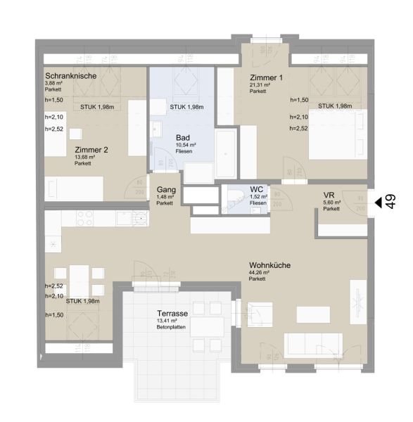 SOLEY - 3-Zimmer Wohnung mit Balkon ? Ihr neues Zuhause! - Top 49 /  / 1200 Wien / Bild 1