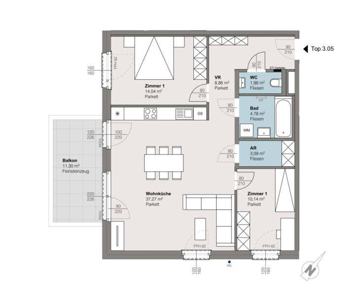 Top 3.05 | trees: Neubauwohnungen in der Sintstra�e ? Moderner Wohnkomfort f�r alle Lebensphasen /  / 4020&nbsp;Linz / Bild 4