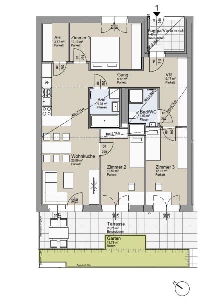 SOLEY - Traumhafte 4-Zimmer Gartenwohnung - Top 1 /  / 1200 Wien / Bild 1