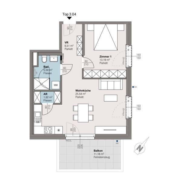 Top 3.04 | trees: Neubauwohnungen in der Sintstra�e ? Moderner Wohnkomfort f�r alle Lebensphasen /  / 4020&nbsp;Linz / Bild 3