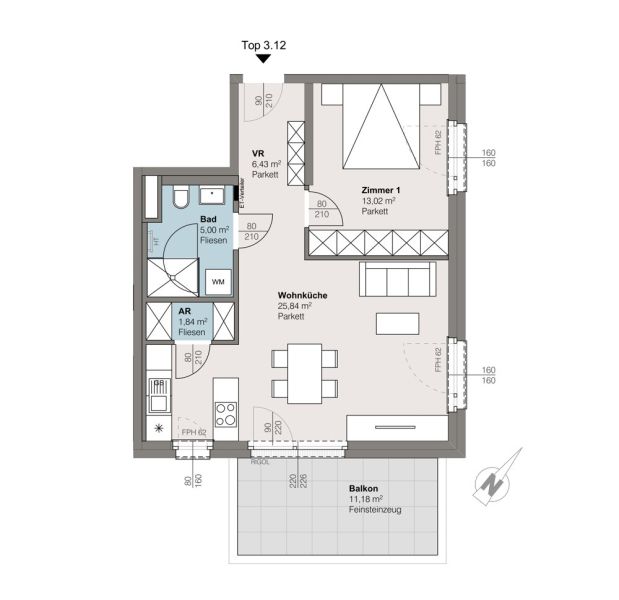 Top 3.12 | trees: Neubauwohnungen in der Sintstra�e ? Moderner Wohnkomfort f�r alle Lebensphasen /  / 4020&nbsp;Linz / Bild 3