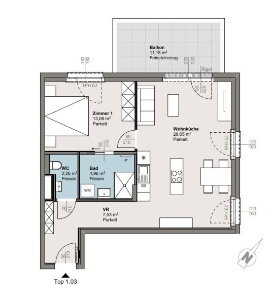 Top 1.03 | trees: Neubauwohnungen in der Sintstraße ? Moderner Wohnkomfort für alle Lebensphasen / / 4020 Linz / Bild 3