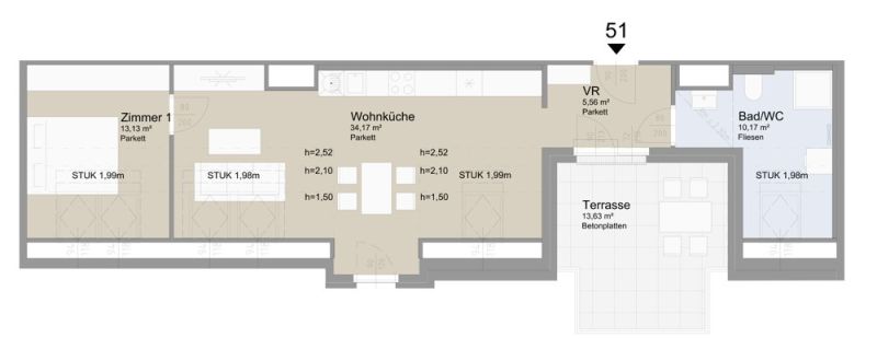 SOLEY - Charmante 2-Zimmer-Dachgeschowohnung - Top 51 /  / 1200 Wien / Bild 1