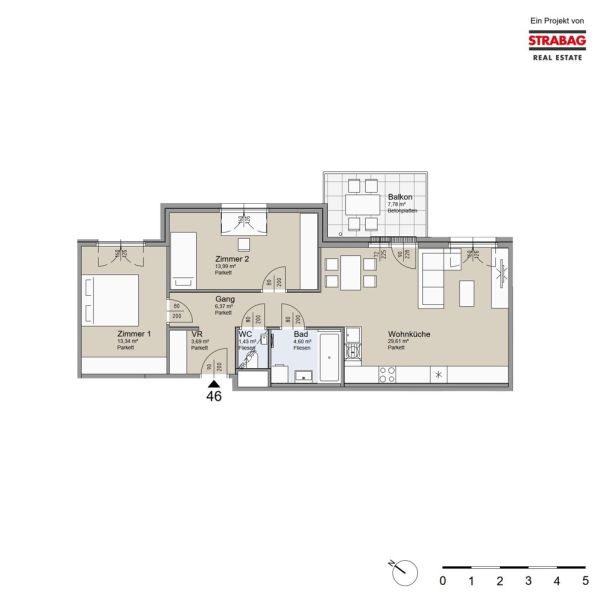 SOLEY - 3-Zimmer Wohnung mit Balkon ? Ihr neues Zuhause! - Top 46 /  / 1200 Wien / Bild 1