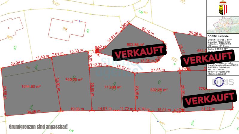 Neuer Preis! Baugrundst�ck in S�dwestlage ? flexibel teilbar, mit Terrassierung & Weitblick /  / 4204&nbsp;Reichenau im M�hlkreis / Bild 3