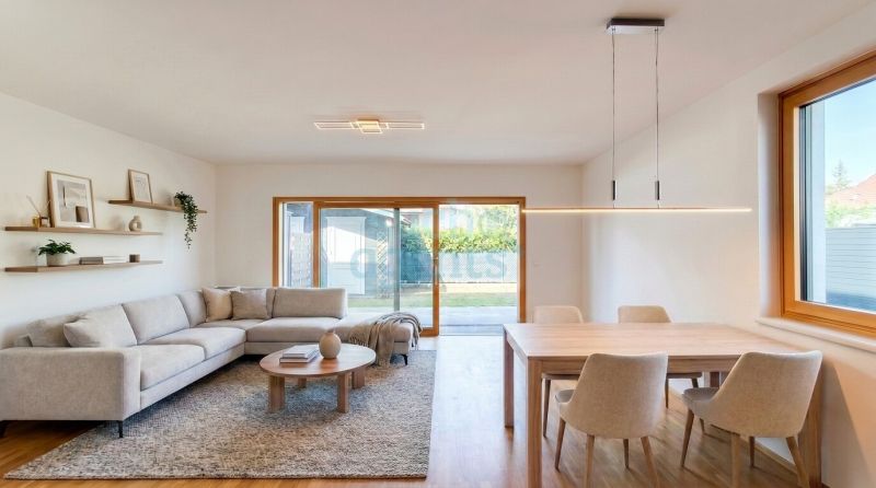 Attraktive Neubau Doppelhaushälfte mit Garten, Carport, Balkon und offener Wohnküche